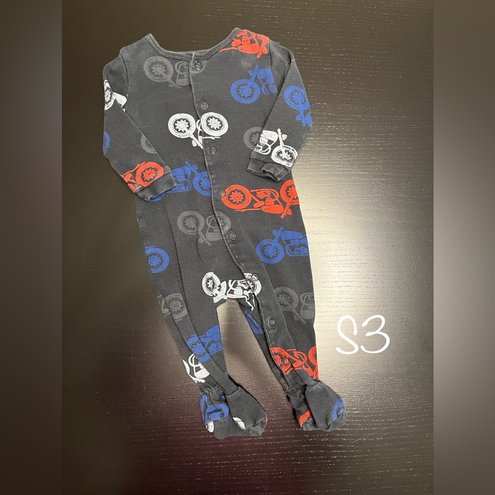 ⭐️2/$5.00⭐️ Joe Fresh 3-6m Footed Motorcycle Theme Cotton Sleeper